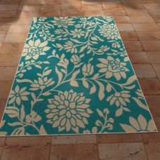 Mainstays 6ft. x 9ft. Blue Floral Outdoor Area Rug   566350253